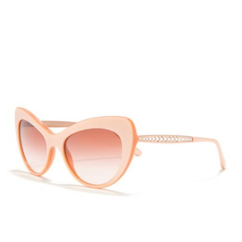 NEW Dolce & Gabbana 52mm Pearly Cat Eye Crystal Inlay Rose Gold Ombre Sunglasses - Picture 5 of 11